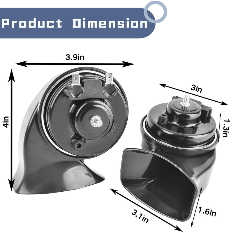 Universal Car Horn Upgrade Kit 12V Dual Tone High Low Snail Horn Loud Waterproof