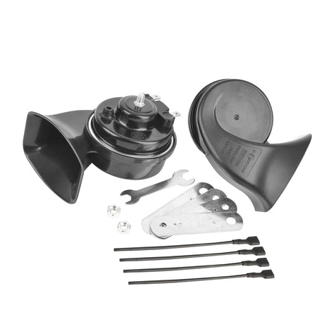Universal Car Horn Upgrade Kit 12V Dual Tone High Low Snail Horn Loud Waterproof