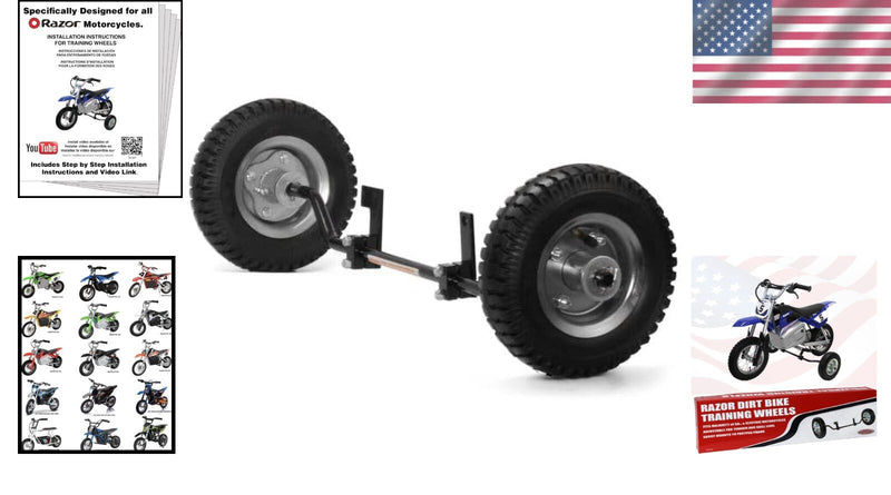 Adjustable Training Wheels Universal Fit for Razor MX125 to MX650 Models