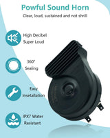 Universal 12V Compact Car Horn Kit with Loud Double Pitch and Deep Bass Sound