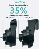 Universal 12V Compact Car Horn Kit with Loud Double Pitch and Deep Bass Sound