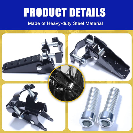 Universal Folding Motorcycle Foot Pegs Pedals Compatible with Mini Bikes and ATVs
