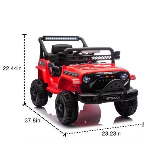 12V Kids Electric Ride-On Car with Power Wheels and LED Lights