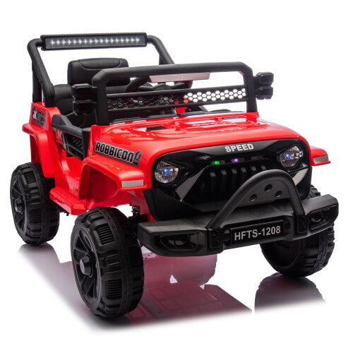 12V Kids Electric Ride-On Car with Power Wheels and LED Lights