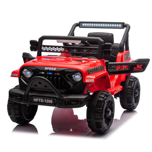 12V Kids Electric Ride-On Car with Power Wheels and LED Lights
