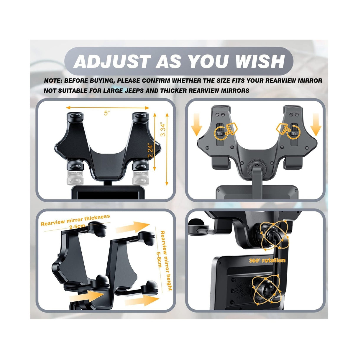 Upgraded AHD 1080P Baby Car Camera with 4.3'' Display for Rear-Facing Seats