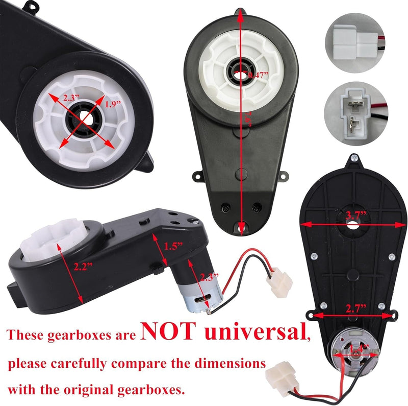 12V 550 Gearbox Set of 2 for High-Speed Kids Electric Vehicles Upgrade