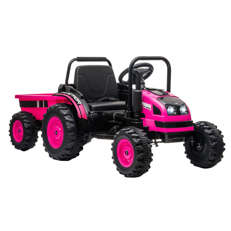 12V Electric Kids Ride-On Tractor with Trailer and Remote Control
