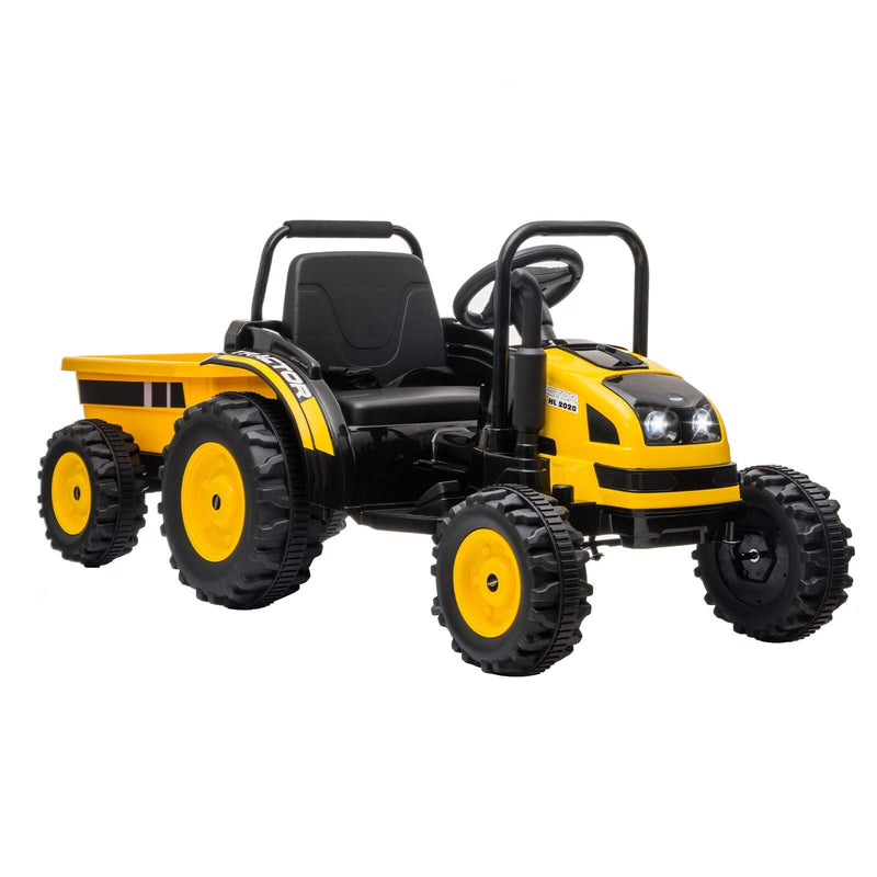12V Electric Kids Ride-On Tractor with Trailer and Remote Control