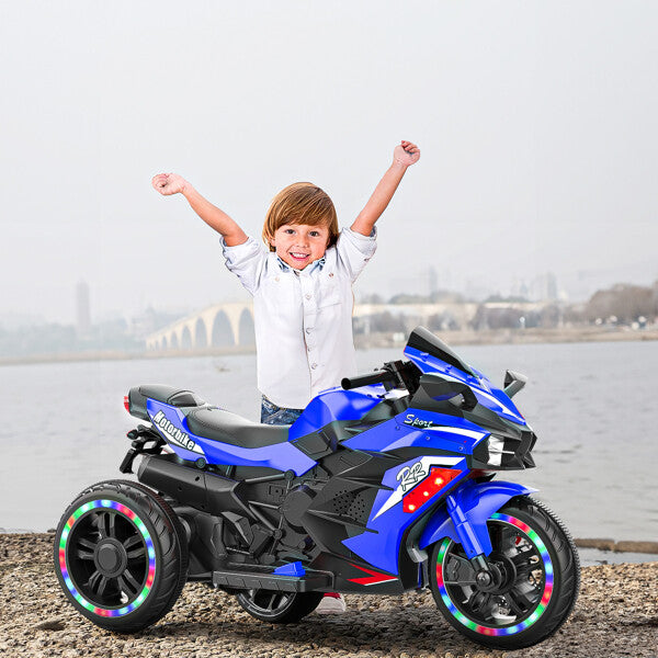 12V Electric Kids Ride-On Dirt Bike with 3 Wheels and Built-In Music