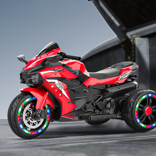 12V Electric Kids Ride-On Dirt Bike with 3 Wheels and Built-In Music