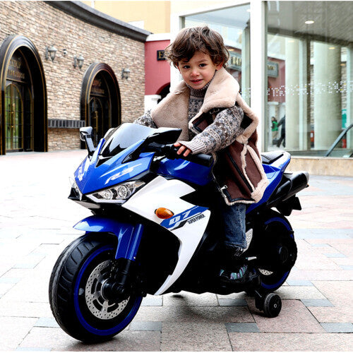 Kids 12V Electric Ride-On Dirt Bike with Training Wheels