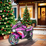12V Kids Electric Ride-On Dirt Bike Motorcycle with Training Wheels Purple