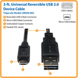 Tripp Lite USB 2.0 Reversible A Mini-B Cable 3ft Tripp Lite