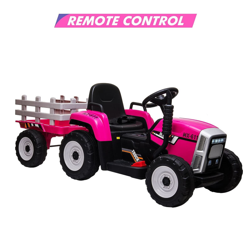 12V Kids Electric Ride-On Tractor Battery Powered 35W Rose