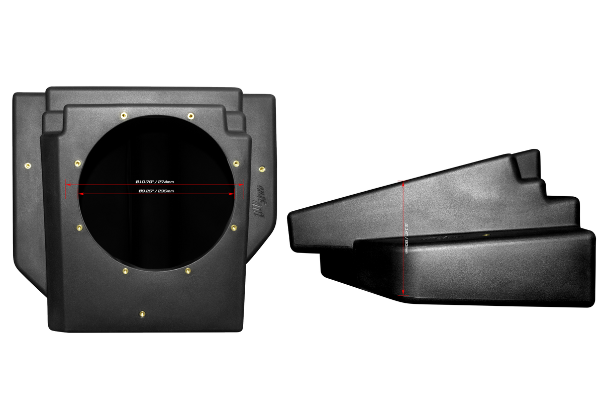 Can-Am® Maverick R 10" Rear Passenger Subwoofer Enclosure (4-SEAT MODELS) – Unloaded | UTVS-R-ENC-PASS-4R UTV Stereo