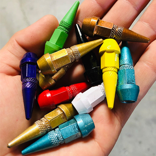 4 Pc Air Valve Stems Spike Cap - Powder Coated - Various Colors
