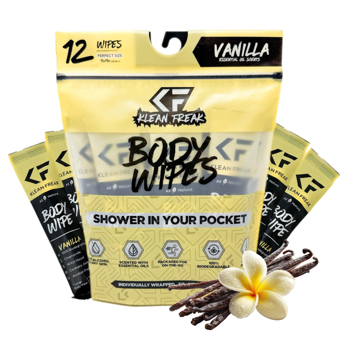 Body Wipes - 12 Pack Klean Freak