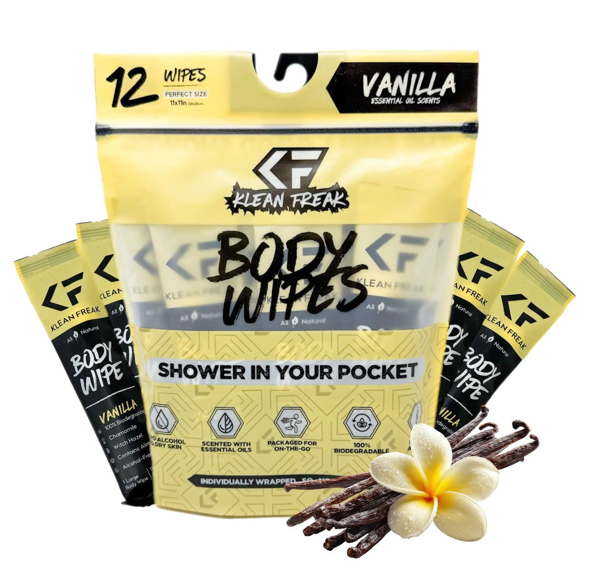 Body Wipes - 12 Pack Klean Freak