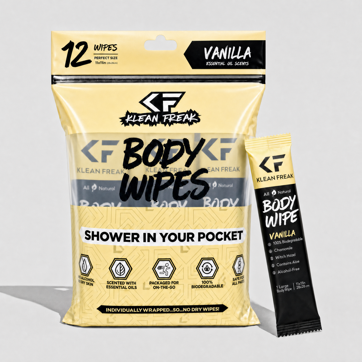 Body Wipes - 12 Pack Klean Freak