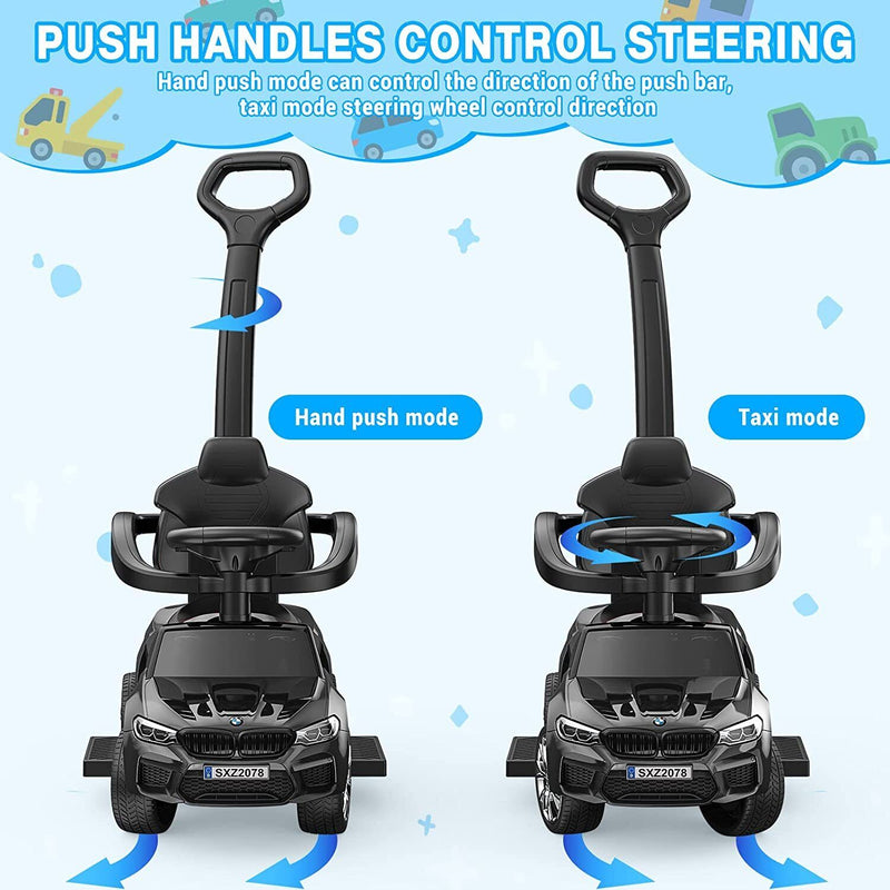 Versatile 4-in-1 Push Cars for Toddlers with LED Lights and Music