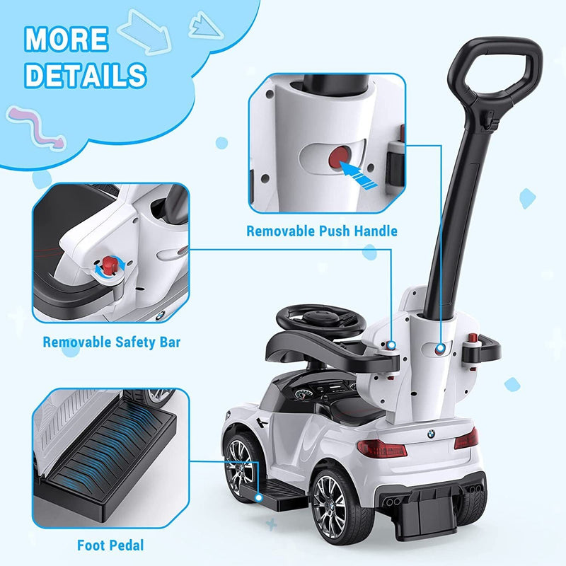 Versatile 4-in-1 Push Cars for Toddlers with LED Lights and Music