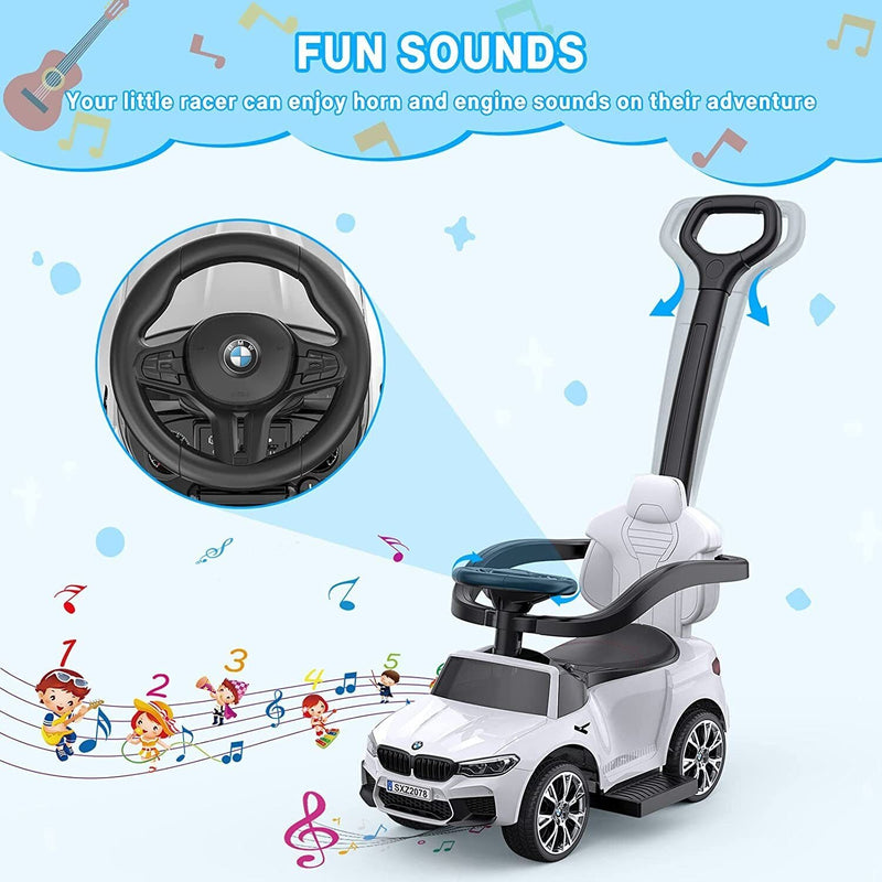 Versatile 4-in-1 Push Cars for Toddlers with LED Lights and Music