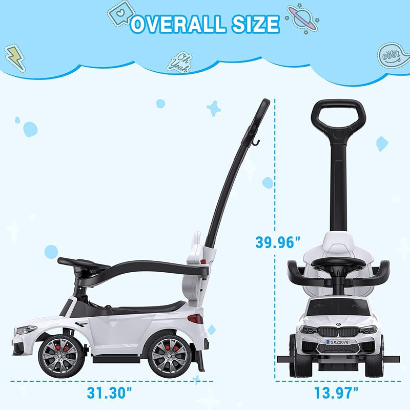 Versatile 4-in-1 Push Cars for Toddlers with LED Lights and Music