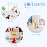 Versatile 8-Panel Metal Play Yard and Pet Barrier with Adjustable Wall Mount