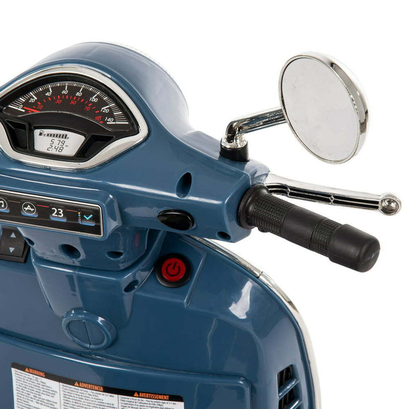 Vespa-Style 6V Electric Scooter for Kids with Training Wheels