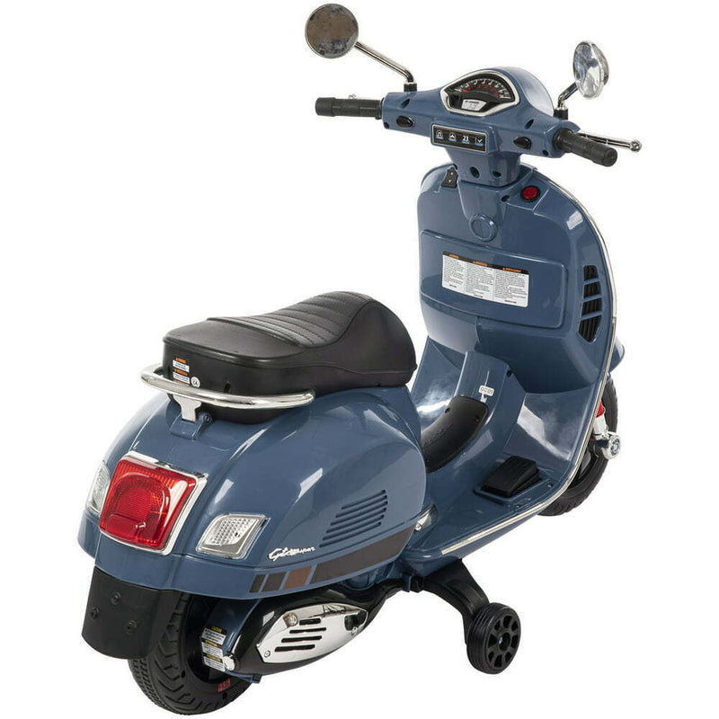 Vespa-Style 6V Electric Scooter for Kids with Training Wheels