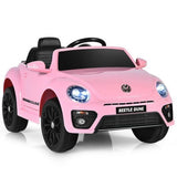 Vibrant Pink Volkswagen Beetle Kids Electric Ride On Car with Remote Control - Built to Last