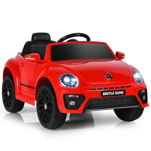 Vibrant Red Volkswagen Beetle Kids Electric Ride On Car with Remote Control - Built to Last
