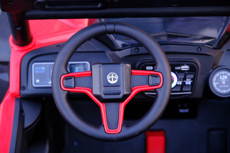 Kids 12V Ride-On Car with Remote Control, iPhone App Connectivity, and LED Lights