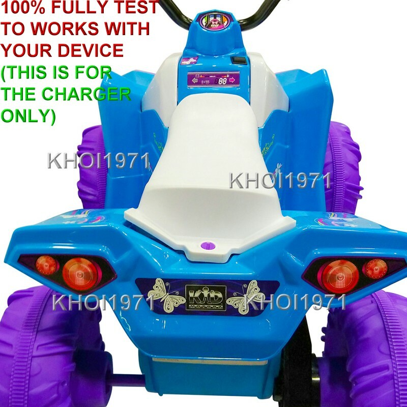 12V AC Charger Adapter for Kid Motorz Quad Monster Ride-On Toy