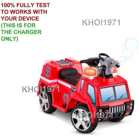 AC Wall Charger Adapter for KT1233WM Kids Trax Fire Rescue Quad Ride-On Bubble Gun