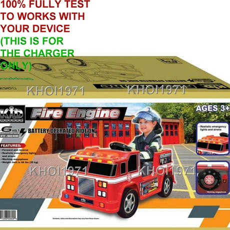 6V AC Wall Charger Adapter for Kid Motorz Fire Truck Engine Ride-On Toy
