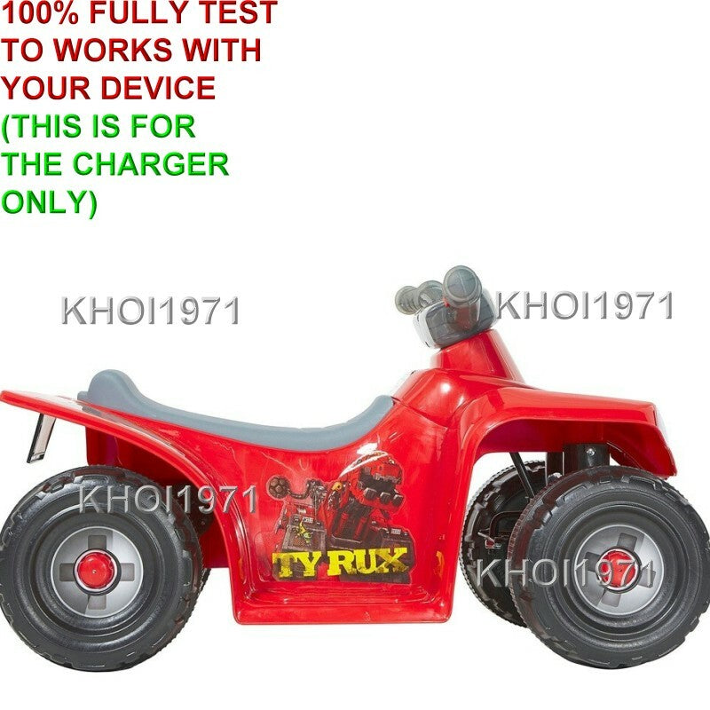 6V AC Wall Charger Adapter for Dynacraft Dinotrux Quad Ride-On Vehicle, Red Model 8802-92