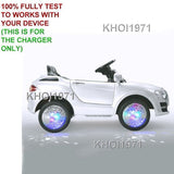 White 8V AC Charger Adapter for Kids Ride-On Car with Remote Control