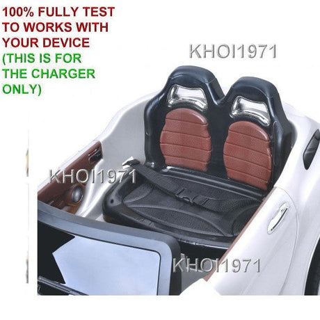White 8V AC Charger Adapter for Kids Ride-On Car with Remote Control
