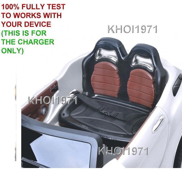 White 8V AC Charger Adapter for Kids Ride-On Car with Remote Control