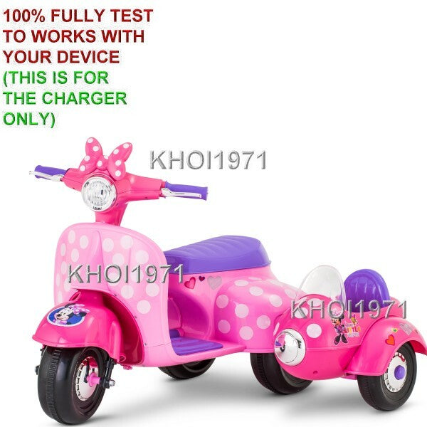 AC Wall Charger Adapter for KidTrax Minnie Mouse Scooter Ride-On Car Model KT1464WM