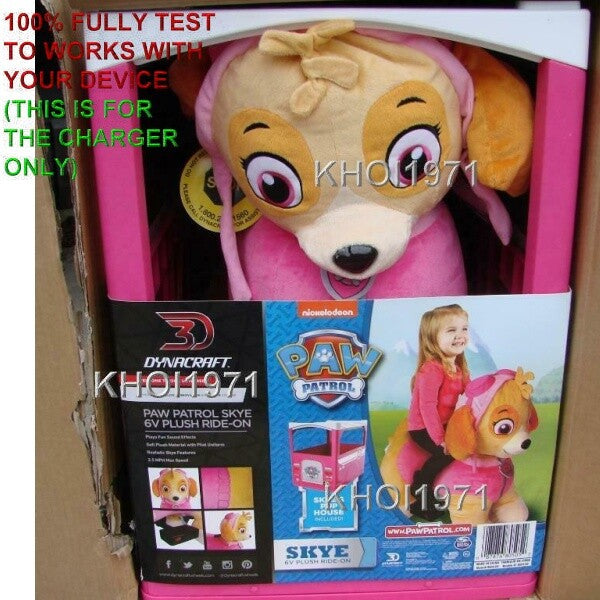 6V AC Wall Charger Adapter for Paw Patrol Deluxe Skye Ride-On Toy Model 8805-05