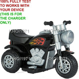 AC Wall Charger Adapter for 6V Battery 3-Wheel Ride-On Motorcycle – Pink and Black Options