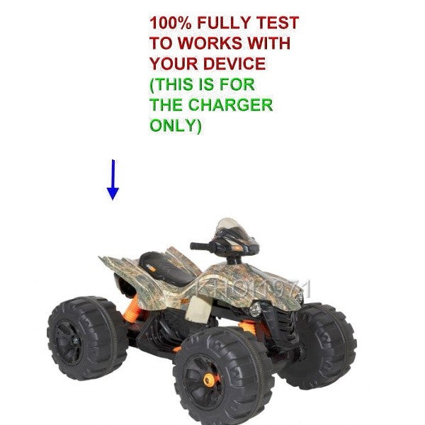 12V AC Wall Charger Adapter for XL Quad Camo Ride-On Vehicle with Surge Protection