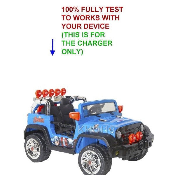 12V Blue 4x4 Ride-On Battery Charger AC Adapter for Avengers Ride-On Vehicle