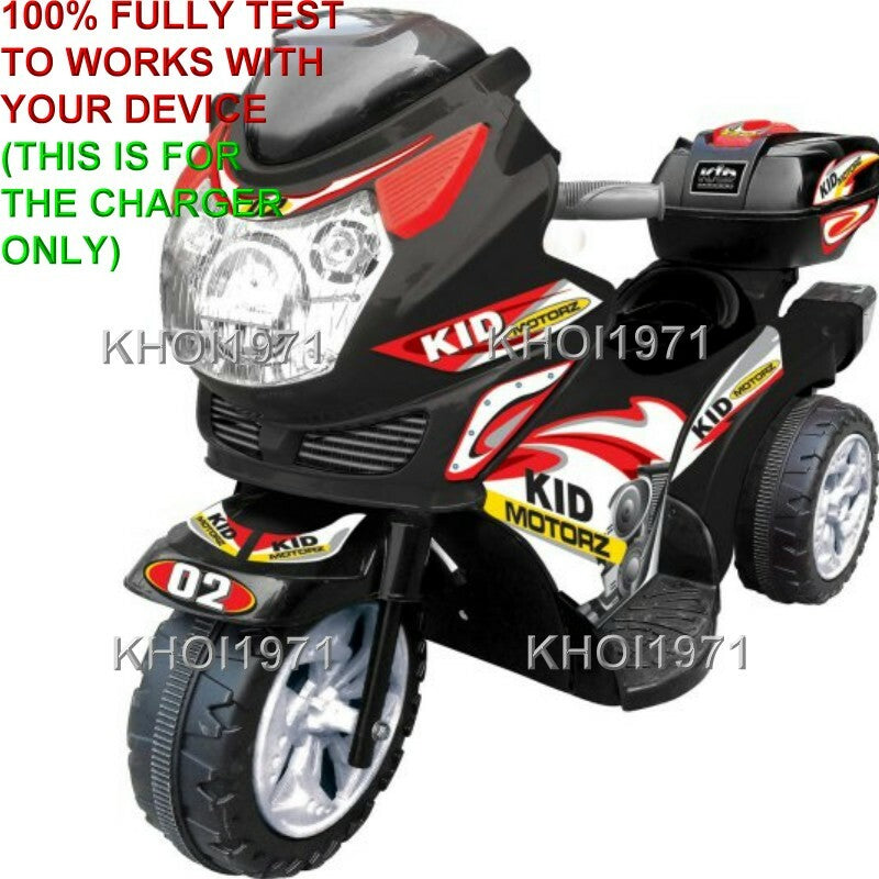 AC Charger Adapter for 6V Battery Kid's 3-Wheel Motorbike Ride-On Toy