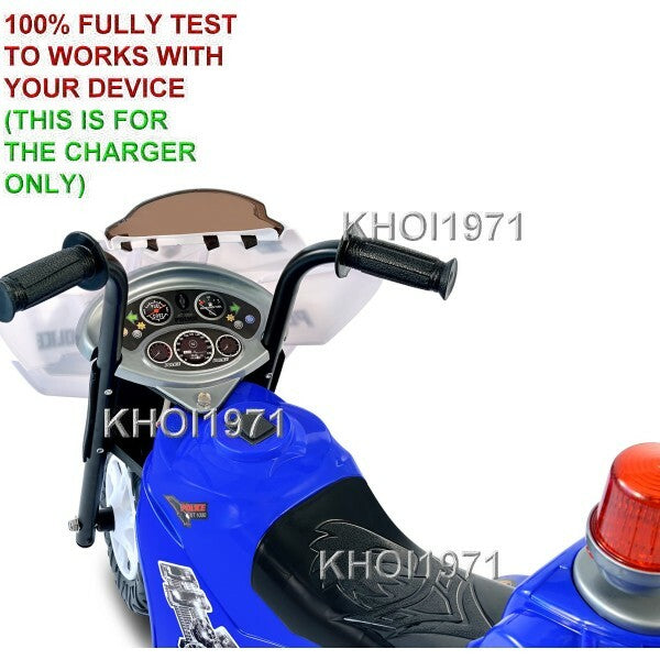 AC Wall Charger Adapter for Kid Motorz Little Patrol Police Motorcycle Ride-On Toy