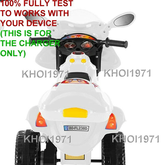 AC Wall Charger Adapter for 3-Wheel Little Rider Trike Motorcycle Ride-On Toy