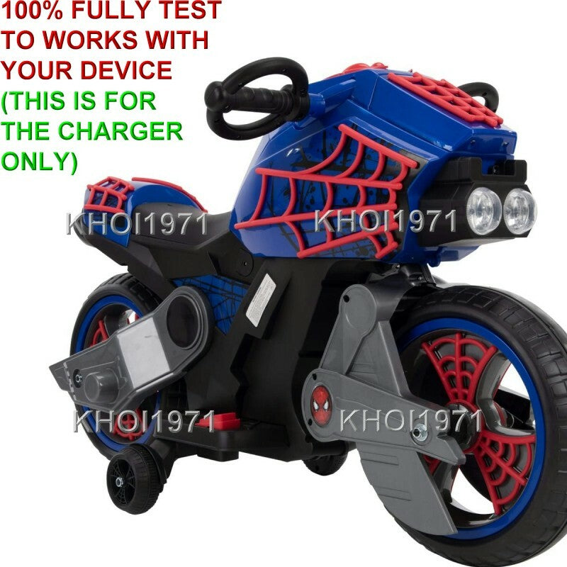 AC Wall Charger Adapter for Marvel Spider-Man Ride-On Motorcycle Model 17169